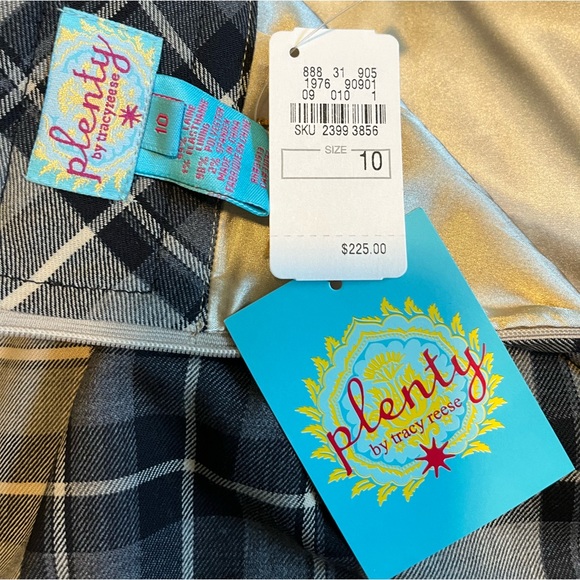 Plenty by Tracy Reese NWT Window Pane Plaid Pencil Skirt Tan/Black SMALL Sz 10 - Picture 4 of 7